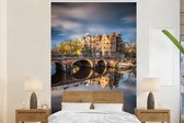 Behang - Fotobehang herfstimpressie van de Prinsengracht in Amsterdam - Breedte 155 cm x hoogte 240 cm