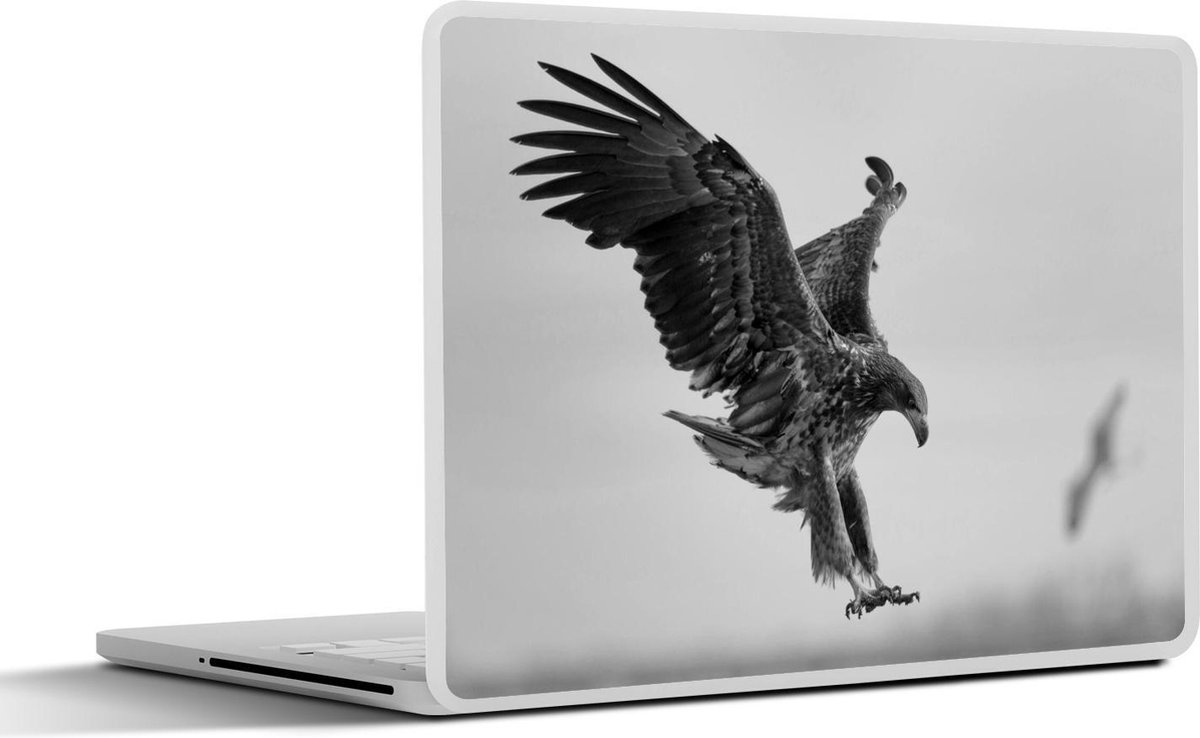 Afbeelding van product SleevesAndCases  Laptop sticker - 12.3 inch - Europese zeearend probeert te landen - zwart wit