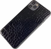 Apple iPhone 11 Pro Max - luxe slangen hard hoesje Isabel zwart - Geschikt voor