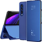 Lunso - Window view cover hoes - Samsung Galaxy Z Fold3 - Blauw