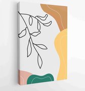 Canvas schilderij - Botanical abstract art backgrounds vector. Summer square banner 3 -    – 1929690719 - 80*60 Vertical