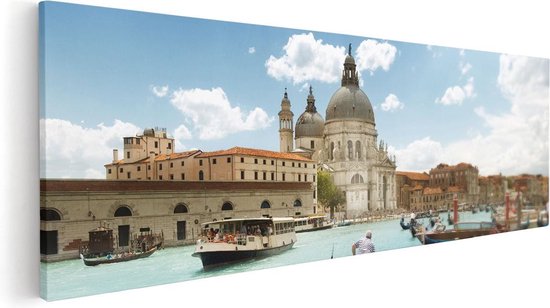 Artaza Canvas Schilderij Basiliek San Marco in Venetië op het Water - 120x40 - Groot - Foto Op Canvas - Canvas Print