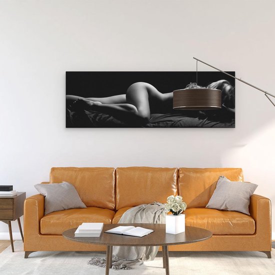 Artaza - peinture sur toile - femme nue au lit - Erotiek - Zwart Wit - 120  x 40 -... | bol.com
