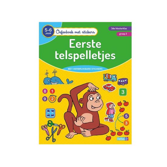 Oefenboek met stickers - Eerste telspelletjes 5-6 jaar 3de k ... - cover