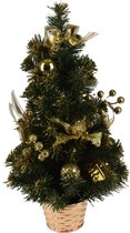 Kunstboom/kunst kerstboom met kerstversiering 50 cm - Kunst kerstboompjes/kunstboompjes - Kerstversiering