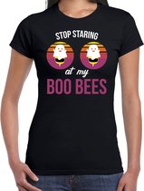 Halloween - Stop staring at my boo bees halloween verkleed t-shirt zwart voor dames - horror shirt / kleding / kostuum L