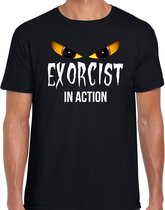 Halloween - Exorcist in action halloween verkleed t-shirt zwart voor heren - horror shirt / kleding / kostuum 2XL