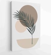 Canvas schilderij - Botanical wall art vector set. Tropical Foliage line art drawing with abstract shape. 4 -    – 1810070350 - 40-30 Vertical