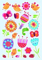 muurstickers Birds & Flowers 47 x 70 cm