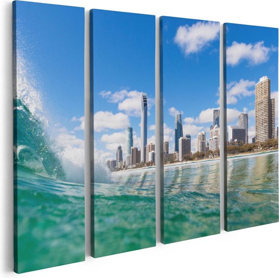 Artaza Canvas Schilderij Vierluik Golf aan de Gold Coast  - 80x60 - Foto Op Canvas - Canvas Print