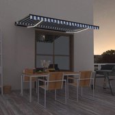 Everest Luifel handmatig uittrekbaar met LED 450x300 cm blauw en wit