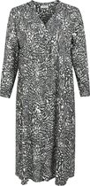 Promiss - Female - Halflange jurk met dierenhuidprint  - Kaki