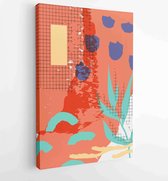 Canvas schilderij - Abstract organic shape Art design for poster, print, cover, wallpaper, Minimal and natural wall art. 2 -    – 1855434583 - 50*40 Vertical