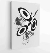 Canvas schilderij - Black and white abstract wall arts background vector 4 -    – 1909205617 - 80*60 Vertical