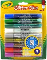 lijmtubes Glitter Glue junior 9-delig