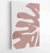 Canvas schilderij - Foliage line art drawing with abstract shape. Abstract Plant Art design for print, cover, wallpaper, Minimal and natural wall art. Vector illustration. 1 -    –