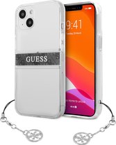 Guess Charms Transparant Backcase iPhone 13 Mini hoesje Grijs