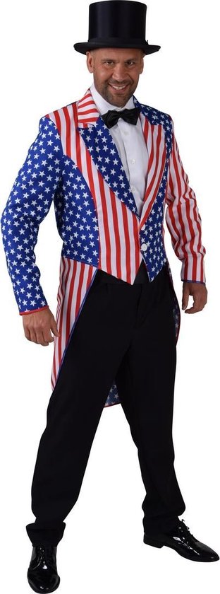 Landen Thema Kostuum | Slipjas Uncle Sam Stars And Stripes Man | | | Verkleedkleding