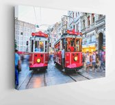 Canvas schilderij - Nostaljik tramvay, İstanbul Taksim  -     1105794164 - 40*30 Horizontal