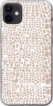 Geschikt voor iPhone 12 mini hoesje - Dierenprint - Roze - Slang - Siliconen Telefoonhoesje