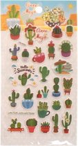 stickervel multicolor cactussen 19 x 10 cm 25 stuks