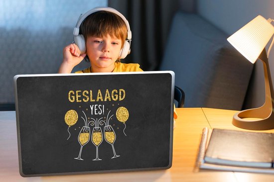 Sticker ordinateur portable - 15,6 pouces - Pass - Or - Fête