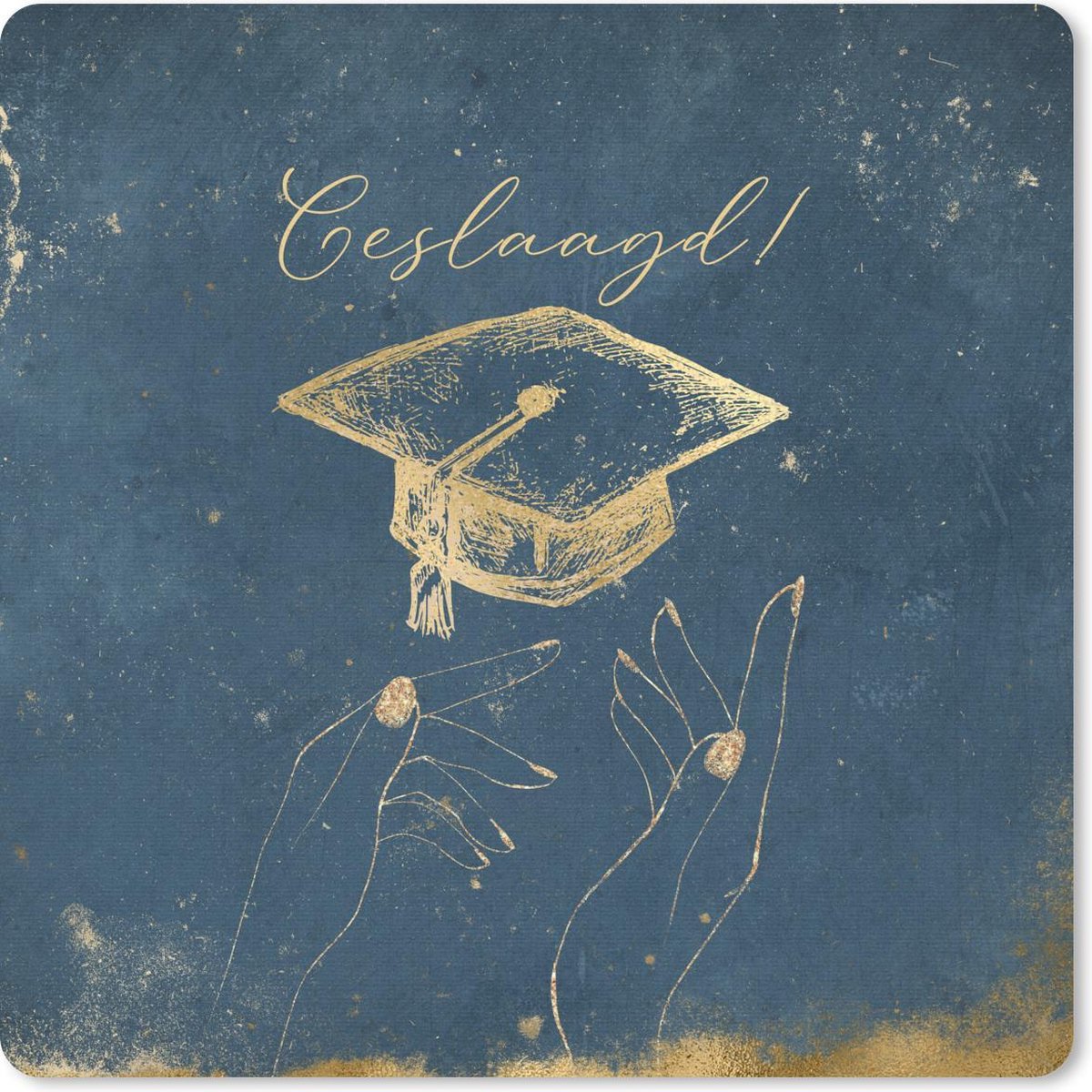 Muismat 30x30 cm - Mousepad Spreuken - Quotes - 'Geslaagd' - Feest - Muismatten