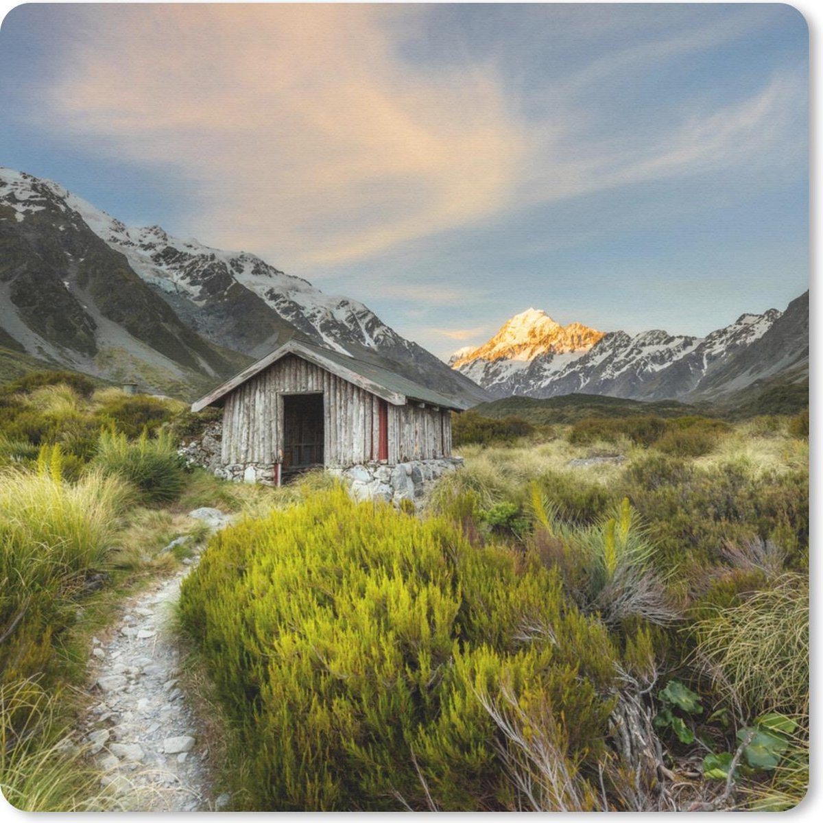 Muismat 30x30 cm - Mousepad Nieuw-Zeeland - Huis - Berg - Muismatten