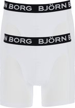 Björn Borg boxershorts Core (2-pack) - heren boxers normale lengte - wit met zwarte band -  Maat: M