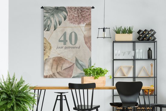 Tapisserie - Tapisserie - Marié 40 ans - Anniversaire - Citations - Proverbes - 120x180 cm - Tapisserie