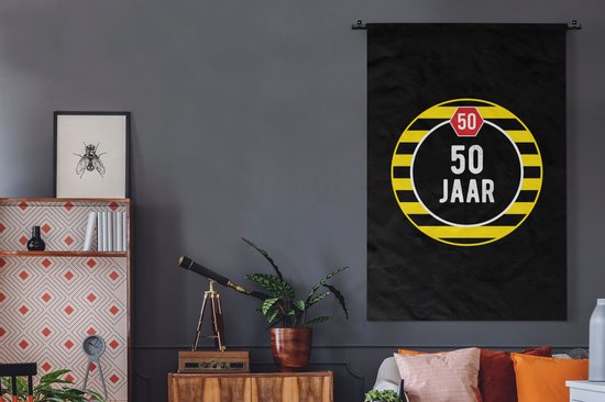 Tapisserie - Toile Murale - Fête - 50 Ans - Décoration - 120x180 cm - Tapisserie