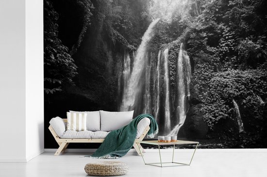 Papier peint - Papier peint photo Wallpaper Indonesia - Cascade - Zwart - Wit - Largeur 600 cm x hauteur 400 cm