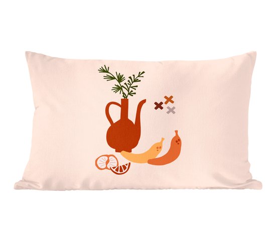 Sierkussens - Kussentjes Woonkamer - 60x40 cm - Kan - Fruit - Pastel - Kerstversiering - Kerstdecoratie voor binnen - Woonkamer