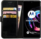 Rosso Element Book Case Wallet Hoesje Geschikt voor Motorola Edge 20 Pro | Portemonnee | 3 Pasjes | Magneetsluiting | Stand Functie | Zwart