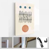 Een trendy set van abstracte handgeschilderde illustraties voor wanddecoratie, Social Media Banner, Brochure Cover Design of ansichtkaart achtergrond - Modern Art Canvas - verticaa