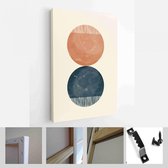 Halverwege de eeuw modern design. Een trendy set van abstracte handgeschilderde illustraties voor wanddecoratie, Social Media Banner, Brochure Cover Design - Modern Art Canvas - verticaal - 1