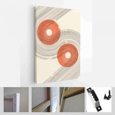 Abstracte illustratie in minimalistische stijl voor wanddecoratie achtergrond. Halverwege de eeuw moderne minimalistische kunstdruk. Boho wanddecoratie - Modern Art Canvas - Vertic