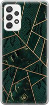 Samsung A52s hoesje siliconen - Abstract groen | Samsung Galaxy A52s case | groen | TPU backcover transparant