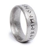 Zentana  Noorse Runen Ring - Viking Ring - Daadkracht - RVS - 13 / breed