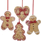 Kurt S. Adler Gingerbread boom, hart en figuurtjes ornamenten 7cm