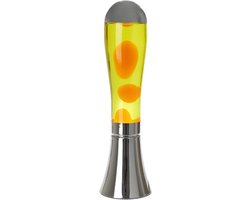 Balvi lavalamp Magma – oranjegele lava – zilverkleurige voet