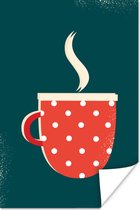 Illustration de Noël de mug rempli d'un poster de boisson chaude papier 60x90 cm - Tirage photo sur Poster (décoration murale salon / chambre)