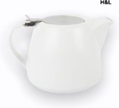 H&L theepot - wit - met filter - 1 L
