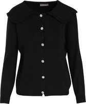 Cassis - Female - Cardigan met claudinekraag  - Zwart