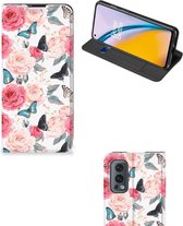 Flipcase Cadeautjes voor Moederdag OnePlus Nord 2 5G Smartphone Hoesje Butterfly Roses