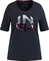 SAMOON T-shirt met glitterprint, van biologisch katoen