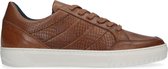 Manfield - Heren - Cognac leren sneakers - Maat 45