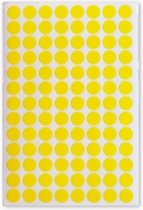 etiketten rond 8 mm papier geel 3 vellen √° 104 cm