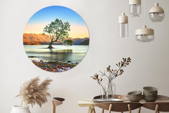 Wall Circle - Wall Circle Indoor - ⌀ 150 cm - Plastique - Nouvelle-Zélande - Arbre - Lac