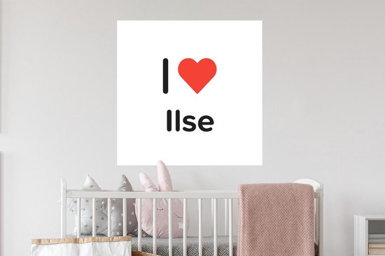 Stickers muraux - Film autocollant - J'aime - Ilse - Fille - 80x80 cm - Film adhésif - Stickers muraux chambre enfant - Papier peint autocollant - Papier peint autocollant - Film autocollant